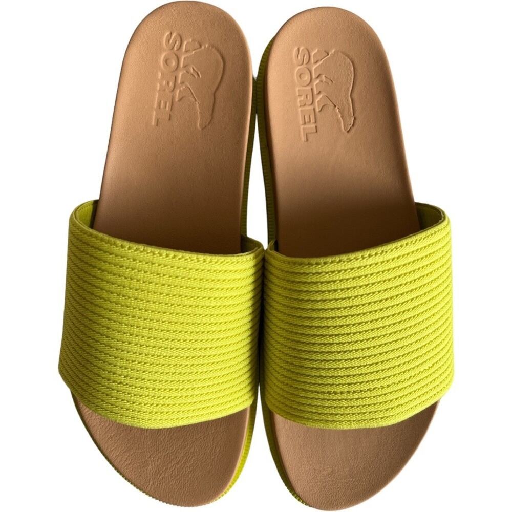 Sorel Women's Sandals in Bright Yellow/Green and Tan
